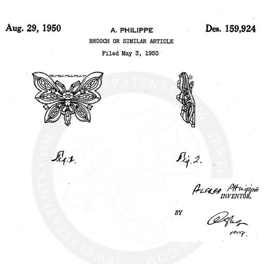 Vintage‎ Trifari Alfred Philippe Butterfly Brooch Gold Toned Trifanium 1950s - Picture 2 of 5